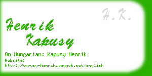 henrik kapusy business card